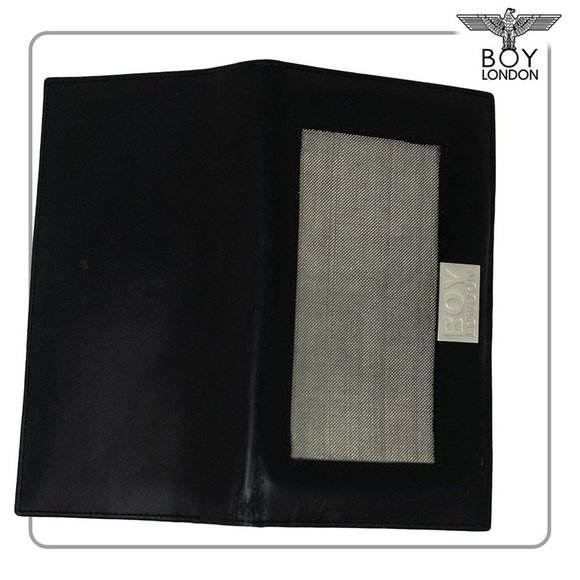 Boy London Men's Black Leather/Metal Mesh Wallet - Picture 2 of 3